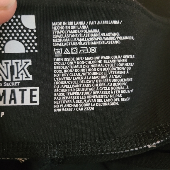 Victoria's Secret PINK Ultimate Black Mesh Yoga Workout Leggings - Picture 3 of 4